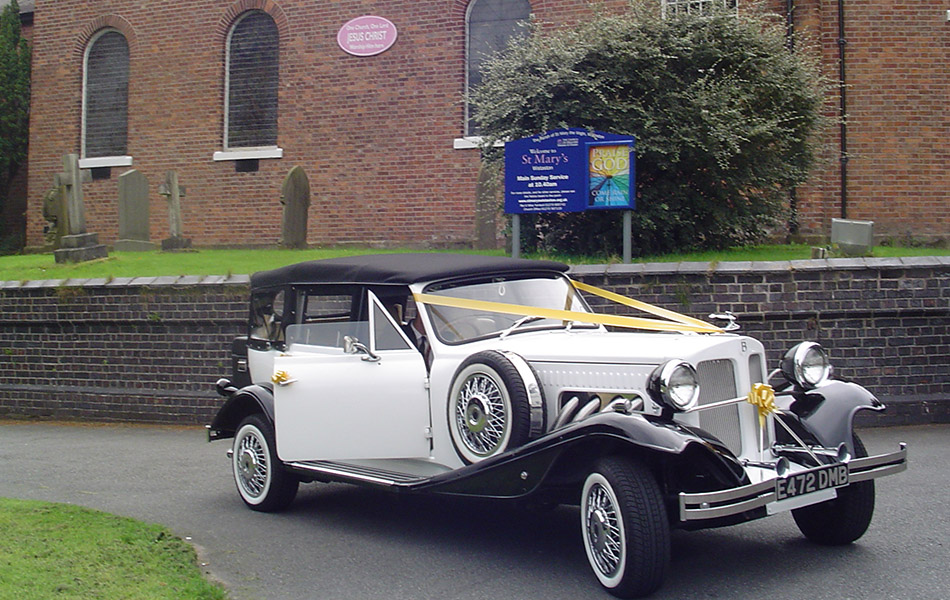 Gardenia Beauford Classic wedding car in Crewe, Cheshire and Staffordshire